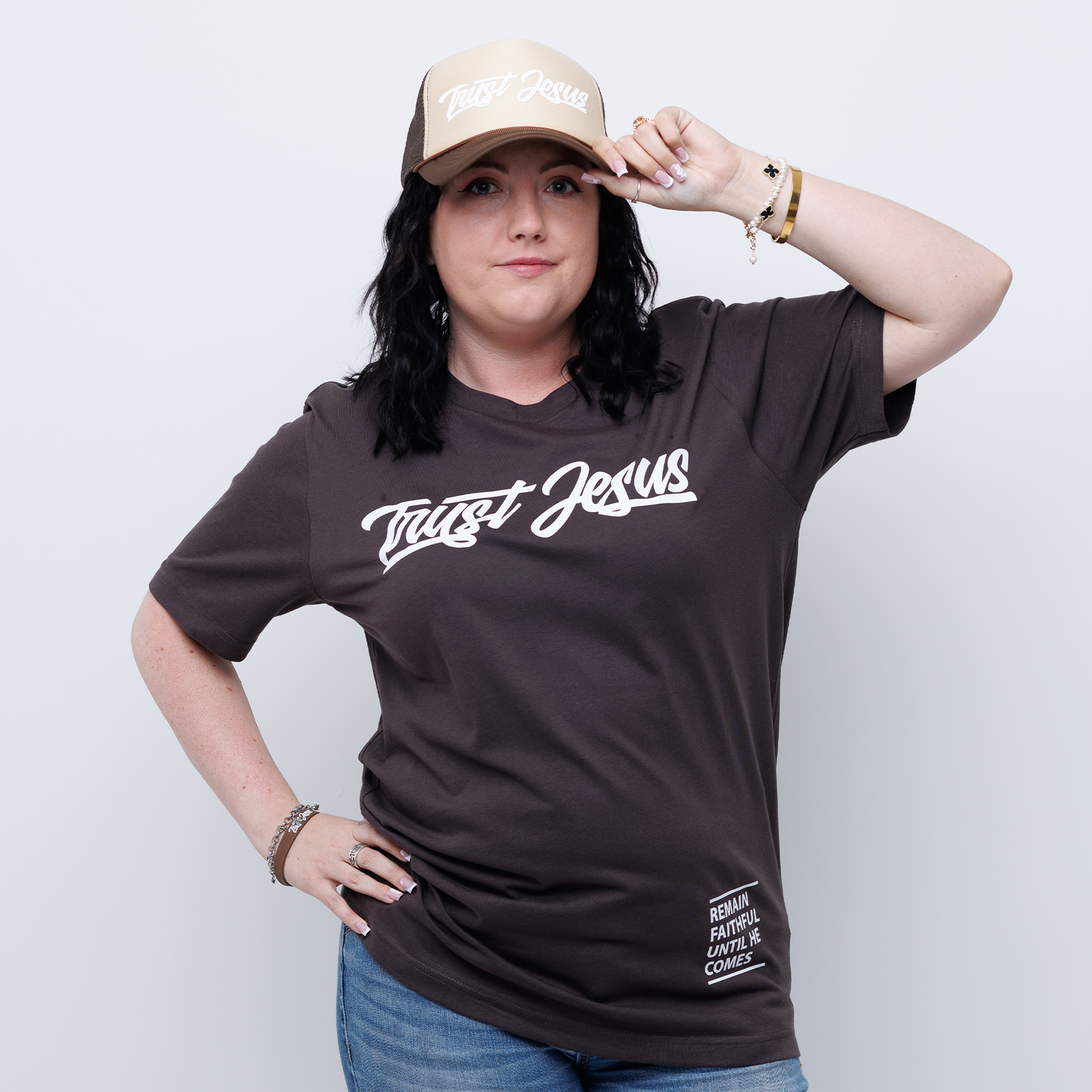 TRUST JESUS BROWN T-SHIRT