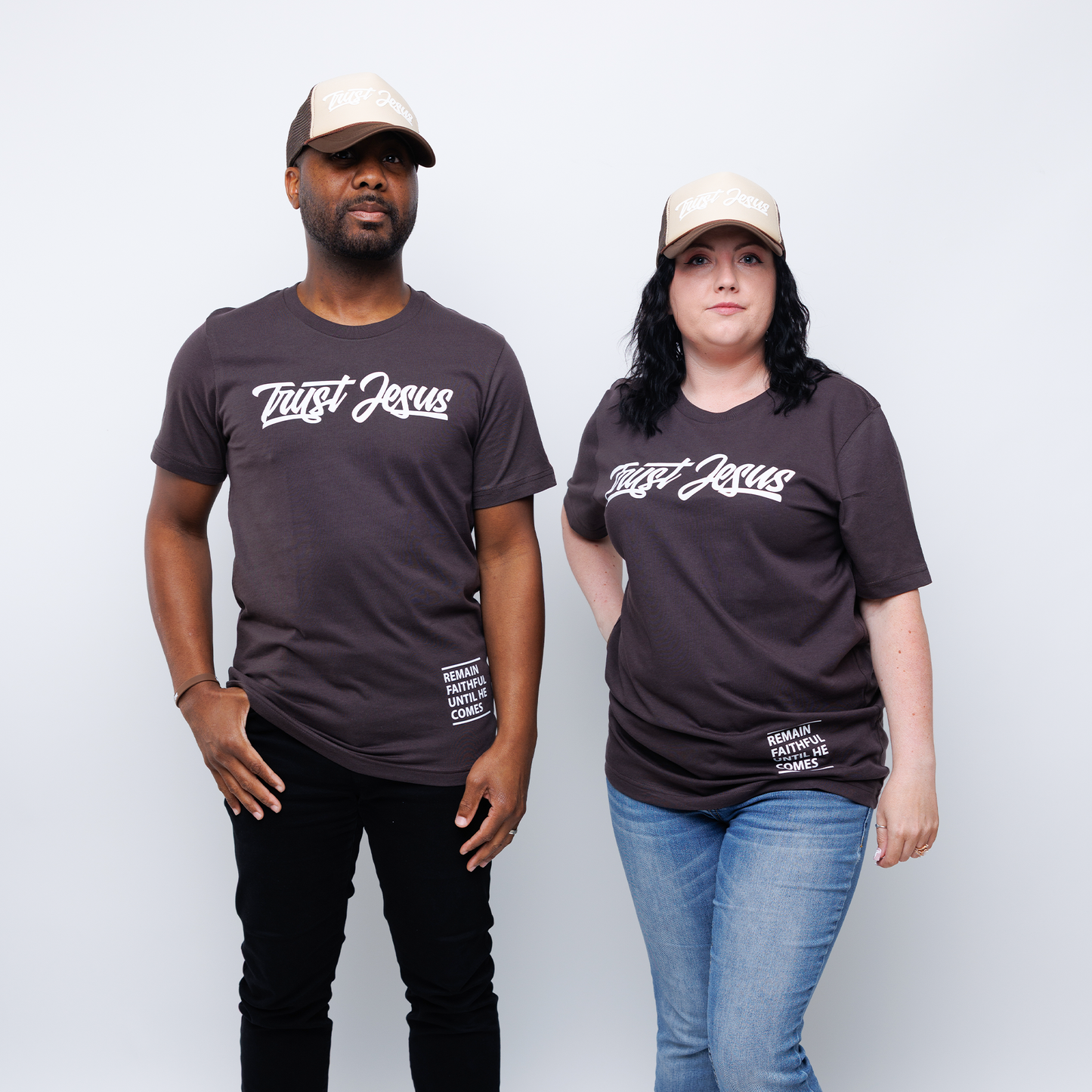 TRUST JESUS BROWN T-SHIRT