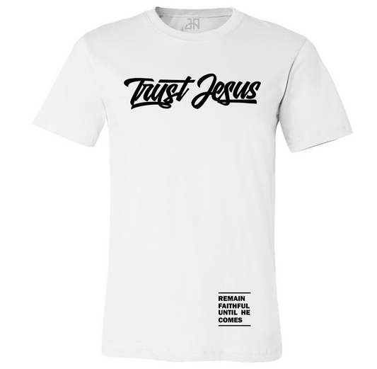 TRUST JESUS - T-SHIRT - WHITE/BLACK