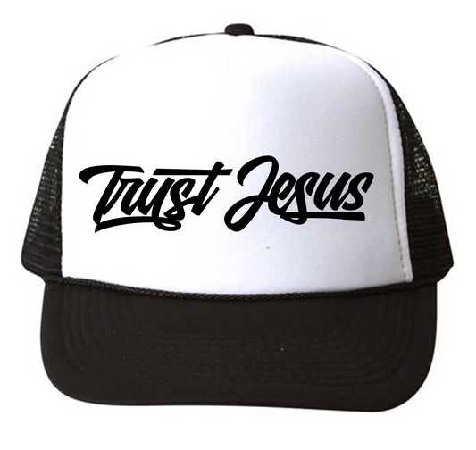 TRUST JESUS - HAT - TRUCKER - BLACK/WHITE