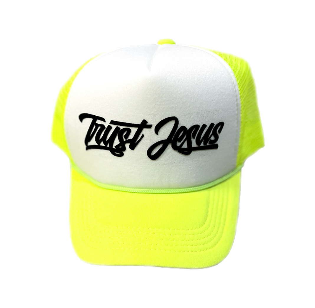 TRUST JESUS - T-SHIRT/HAT - LEMON/BLACK